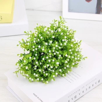22 cm Plastik Yapay Bitkiler Yeşil Çim Plastik Çiçek Bitki Düğün Simülasyon Bitki Ev Noel Dekorasyon Masa Dekorları
