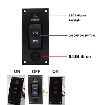 3-Kontrol Paneli Tekne için Sintine Pompası Kontrol Panelinde LED Açık Kapalı
