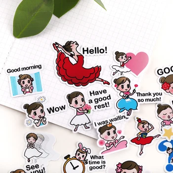 40 ADET Komik Bale kız mini Kağıt El Sanatları Ve kitap Kapakları çıkartmalar Dekoratif sticker DİY Kırtasiye Çıkartmalar 