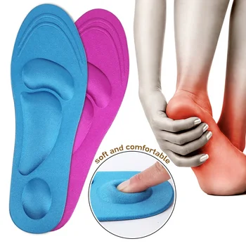 4D Masaj Tabanlık Bellek Köpük Yastık Ortopedik Ağrı kesici Sünger Ped Spor Ayakkabı Pedleri Erkekler Kadınlar için Düz Ayak Kemer Astarı