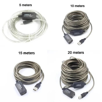 5/10/15/20 Metre Kablo İçin Uygun Uzun mesafe Ekipman Bağlantısı USB2. 0 sinyal amplifikatörü Uzatma Kablosu Adaptörü