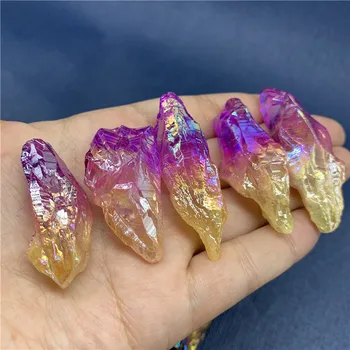 5 Adet Güzel Renkli Galvanik kristal orijinal taş doğal kristal cevheri numune taş süsler kolye DIY hediye olarak