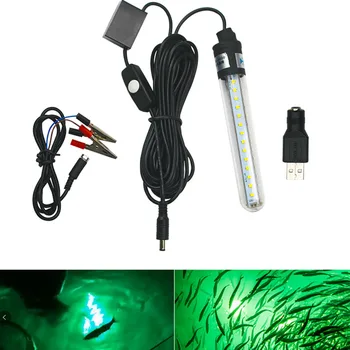 5 V-12 V 6.5 W 700 Lümen LED Dalgıç balıkçı ışığı Sualtı Balık Bulucu Lamba Balık bulucu ile 5 m Kordon