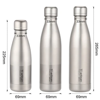550 ml/680 ml Saf titanyum su ısıtıcısı içme şişesi taşınabilir sürme su ısıtıcısı yaratıcı meşrubat şişesi su bardağı