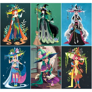 5D Elmas Boyama Disney Prenses Anna Cadı sanat posterleri Mermaid Nakış Kiti Hobi Elsa Çapraz Dikiş Mozaik Ev Dekor Hediye