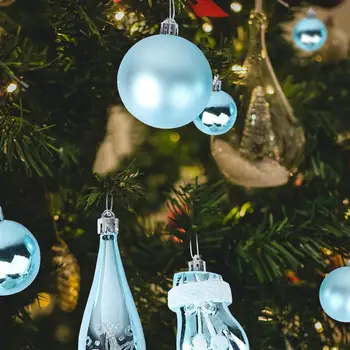 60 adet Noel parlak ışık topu Noel ağacı dekorasyon topu boyalı top