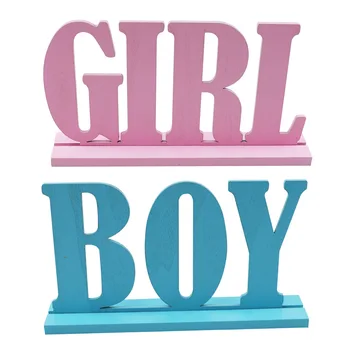 Ahşap Pembe Kız Mavi Erkek Bebek Duş Parti Dekorasyon Cinsiyet Reveal Parti Süslemeleri Malzemeleri