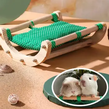 Ahşap Çıkarılabilir Hamster Yatak Sallanan Ahşap Ayrılabilir Yıkanabilir Küçük Hayvan Yatak Kobay Yatak Kafes Yatak Ve Kobay Yaz Yuva