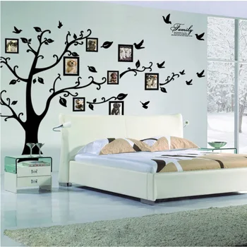 Aile fotoğraf çerçevesi Uçan Kuşlar ağaç duvar çıkartmaları sanat ev dekorasyonu oturma odası Yatak Odası çıkartmaları posterler pvc duvar çıkartması