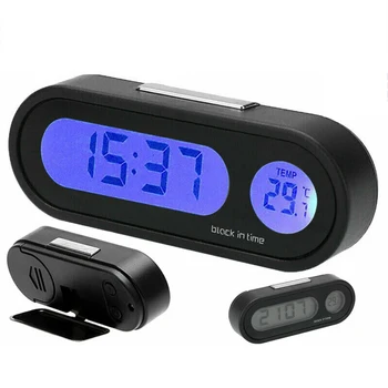 Araba Saat LCD dijital ekran Saat Kendinden Yapışkanlı Otomatik İzle Termometre Sıcaklık Göstergesi Elektronik Saat Araba Süsleri