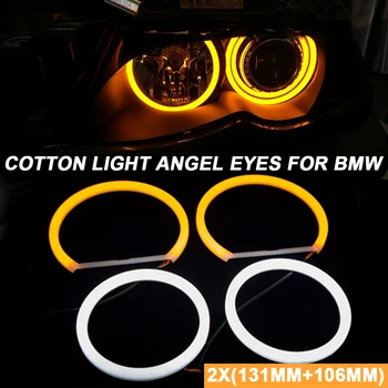 Araba Styling pamuk ışık LED melek gözler Farlar BMW E83 X3 E81 E82 E87 E88 E90 E91 E60 E61 gündüz Farı beyaz sarı