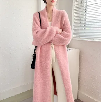 Avrupa Tasarımcı Pembe Örgü Hırka giyim Sıcak yumuşak batwing kollu Moda pelerin Hırka paltolar HX02