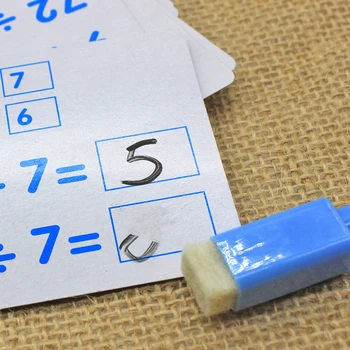 Bir Set Çocuklar Matematik Anaokulu Öğretim Silinebilir Kart Kalem ile Yeniden Kullanılabilir Okul Öncesi Öğrenme Araçları Eğitici Oyuncaklar