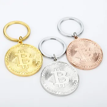 Bitcoin Altın Sikke Anahtarlık Koleksiyoncular Bakır Kaplama Bitcoin Sikke Anahtarlık Koleksiyon Fiziksel Hatıra Altın Gümüş Güzel