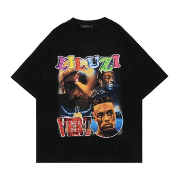 Büyük boy T Shirt Streetwear Hip Hop Vintage Rapçi Grafik Mektup Baskı Punk Rock Gotik Tişörtleri Harajuku 2022 Kısa Kollu Tee