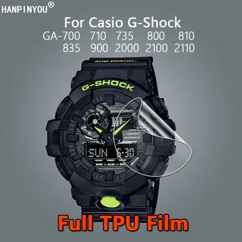 Casio için GA-700 GA-710 GA-735 GA-800 GA-810 835 900 GA-2000 2100 2110 Temizle Yumuşak TPU Hidrojel ekran koruyucu film-Cam Değil