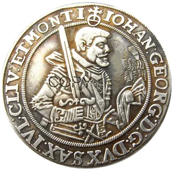DE (40)OLAĞANÜSTÜ MÜZAYEDE BAŞLANGIÇ 1 $ ALMANYA SACHSEN GEORG I THALER 1624 GÜMÜŞ EF Gümüş Kaplama Kopya Paraları