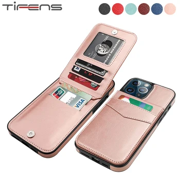Deri iphone için kılıf 14 Artı Pro Max Lüks Retro cüzdan kılıf Manyetik Kart Yuvaları Standı Tutucu Telefonu Çanta İş Şok Kapak