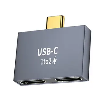Dizüstü Uzatma Konektörü Dönüştürücü 1 ila 2 Veri Transferi PD Şarj Cihazı USB C Erkek Çift USB C Dişi Tip-C Splitter