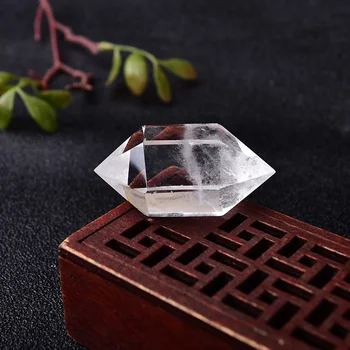 Doğal Temizle Kuvars Kristal Altıgen Çift Sonlandırıldı Puan Değnek Meditasyon Reiki şifa taşı DIY Mineral Takı Hediye