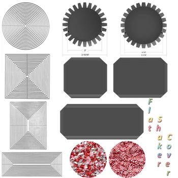 Düz Çalkalayıcı Kapağı / Temel Geometrik Kesme Ölür / Shaker Sprinkles Kart Albümü Yapımı DIY Scrapbooking El Sanatları Aracı Yeni 2022