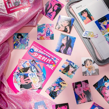 Dımı 40 Adet Steamwave Mağaza Serisi Anime Sevimli Kız Sticker Scrapbooking Günlüğü Dekorasyon Telefon Kolaj Malzemesi Japon Etiket