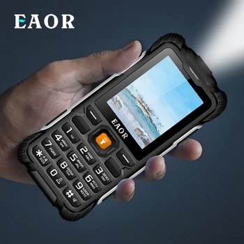 EAOR 2G Sağlam Telefon 3000mAh Destek Ters Şarj IP68 Su / Toz geçirmez Basma düğmesi Telefon Tuş Takımı Telefonları Özellik Telefon