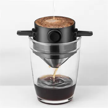 Filtre kahve filtreli fincan 350ml 510ml Taşınabilir Yeniden Kullanılabilir Kağıtsız Üzerine Dökün filtre kahve Katlanabilir Akıllı Kahve Filtresi Tarzı
