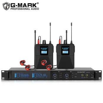 G-MARK G4000 UHF Kablosuz Kulak Monitör Sistemi SR2050 Tipi 2 Kanal Verici İle 2 Bodypack Alıcı, DJ için Kullanılan, konser