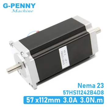 G-Penny CNC NEMA23 Step Motor 57x112mm 4-lead 3A 3N. m çift şaft 428Oz-in için 3D yazıcı CNC makinesi