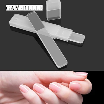 GAM-BELLE 1 Adet Profesyonel Nano Cam tırnak törpüsü Zımpara Parlatma Cam Temizlenebilir Şeffaf Tampon Nail Art Manikür Aracı