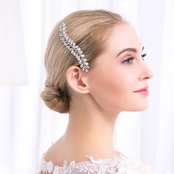 Gelin Kristal Rhinestones Zarif Kadın Düğün Saç Combs Tokalar Gelin Başlığı Saç Takı Aksesuarları