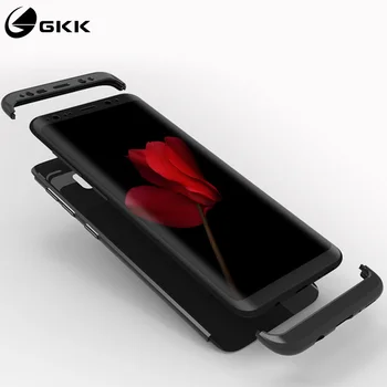 GKK samsung kılıfı Galaxy S8 S9 S6 S7 Kenar Durumda Sağlam Zırh 360 Her şey dahil Mat Sert PC Galaxy S8 S9 Artı Kapak Kılıf
