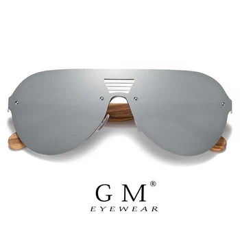 GM Ahşap Vintage Güneş Gözlüğü Erkekler Polarize Düz Lens Çerçevesiz Kare çerçeve Kadın güneş gözlüğü Oculos Gafas Ahşap Kutu Ile S2251