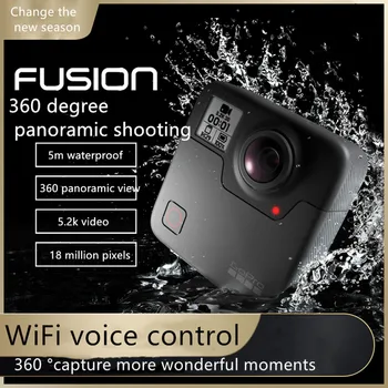 GoPro fusion 360 ° çok yönlü çekim Profesyonel Spor Kamera 5.2 k akıllı yüksek çözünürlüklü küçük darbeye dayanıklı kamera