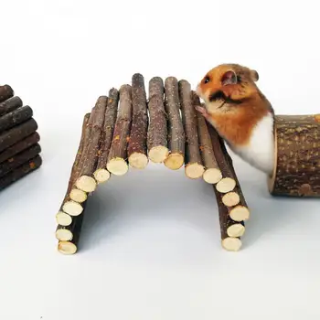Hamster Kaçmak Tünel Hamster Molar Oyuncak Apple Ahşap Kemer Köprü Pet Tavşan Chinchilla Gine Sincap Bite Molar Çiğneme Oyuncaklar