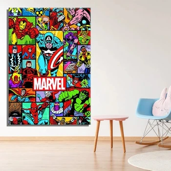 HD Baskılar Marvel Ev Dekorasyon Avengers Boyama Süper Kahraman Posteri duvar sanatı Tuval Modüler Hiçbir Çerçeve Resimleri Için Oturma Odası