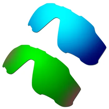 HKUCO Mavi / Yeşil 2 Pairs Polarize Jawbreaker Güneş Gözlüğü Artış Netlik Için Yedek Lensler