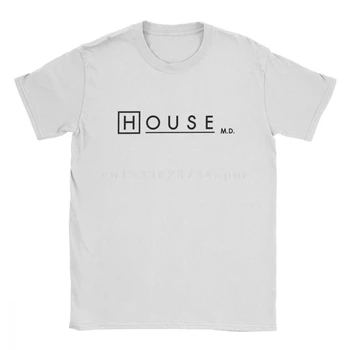 House MD Erkek T Shirt Dr Ev Logosu Beyaz Üstleri günlük t-Shirt Yuvarlak Boyun Tees Komik T Shirt