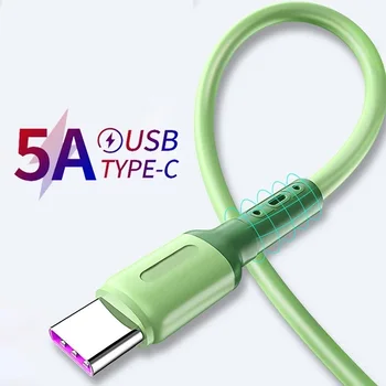 Hızlı Şarj USB C Kablosu Veri USB Kablosu Sıvı Silikon C Tipi Kablo Samsung S21 S20 Huawei Xiaomi iPad OPPO VİVO