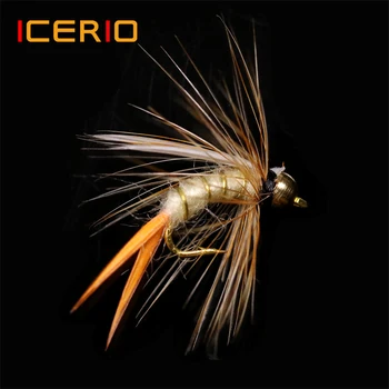 ICERIO 12 ADET Pirinç Boncuk Kafa Prens Perileri Stonefly Caddis Sinek Alabalık Balıkçılık Sinek Lures