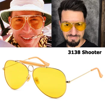 JackJad Yeni Moda 3138 SHOOTER Stil Vintage Havacılık Güneş Gözlüğü Metal Daire Marka Tasarım güneş gözlüğü Oculos De Sol Hood İle