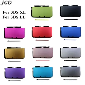 JCD Alüminyum Metal Sert Kabuk Üst Alt Ön arka kapak Koruyucu Kılıf için Stylus Kalem ile 3DS XL LL 3DSXL Konsolu
