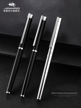 Jinhao 126 dolma kalem 0.38 mm Uç kaligrafi kalemi Siyah Çelik Yüksek Kaliteli Mürekkep Kalemler Yazma Metal Öğrenci Okul Malzemeleri