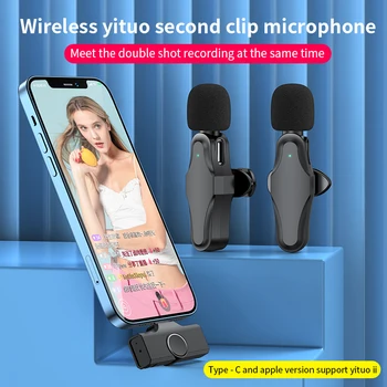 Kablosuz Yaka Mikrofonu C Tipi Taşınabilir Ses Video Kayıt Tak Çalıştır Android Telefon İçin Mikrofon Canlı Oyun mini mikrofon