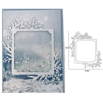Kar tanesi Sınır Çerçeve Metal Kesme Ölür Şablonlar için DIY Scrapbooking / fotoğraf albümü Dekoratif Kabartma kendi başına yap kağıdı Kartları Kalıp