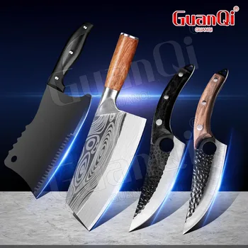 Kasap şef bıçağı Şam Desen Çin Mutfak Bıçakları Keskin Dilimleme Sebze Et Cleaver Bıçak