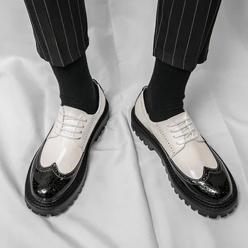 Klasik İngiliz Tarzı Moda açık günlük mokasen ayakkabı Erkekler Konfor erkek ayakkabısı Erkek Deri çalışma İş Slip-On soyunma Ayakkabı