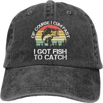 Komik Kamyon Şoförü Dat Şapka Tabii Ben Cum Hızlı Ben Var Balık Yakalamak için Vintage beyzbol şapkası Erkekler Kadınlar için Siyah