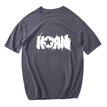 Korn Nefes Pamuklu T Shirt Erkek Hip Hop Hipster O-boyun günlük t-shirt Yaz Üstleri 2021 Vintage Estetik Tshirt Erkekler Tees